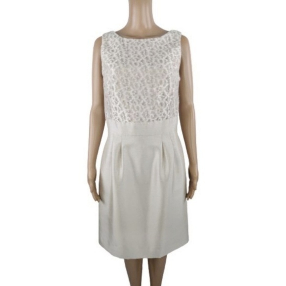 Tahari Arthur S. Levine Gold and Silver Sleeveless Dress 6
